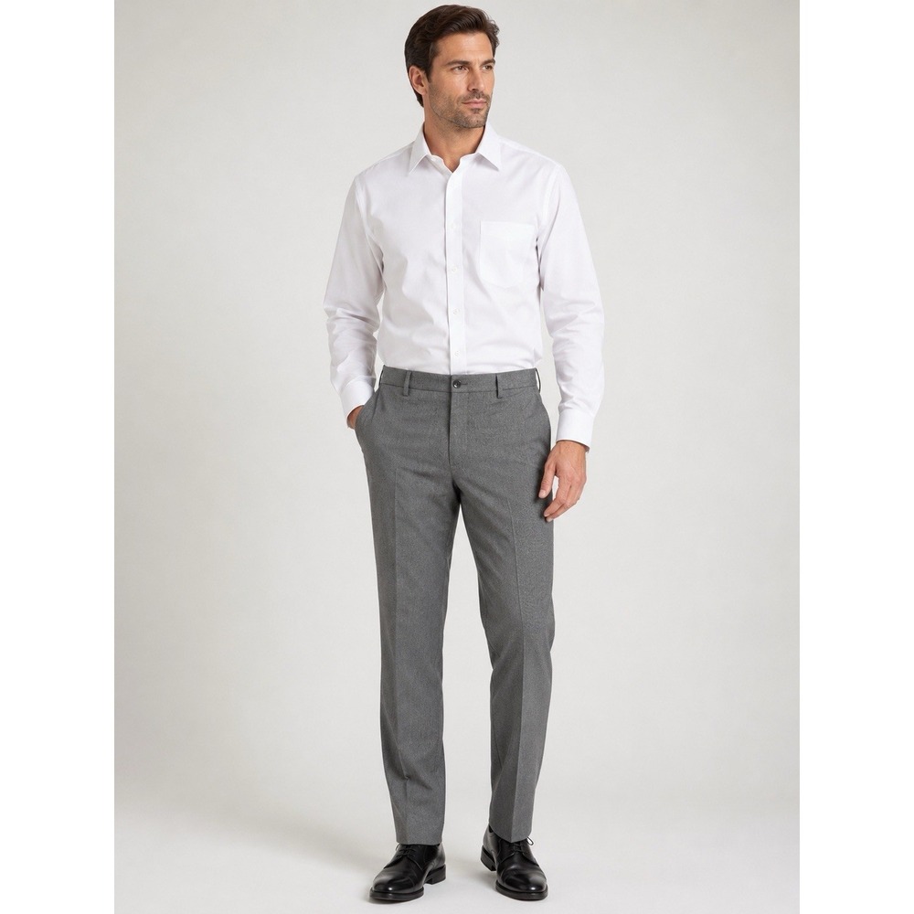 Haggar Premium No Iron Straight Fit Dress Pants Gray 36x32 Stretch NWT